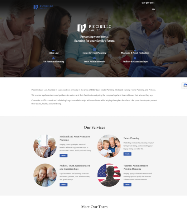 Piccirillo Law website screenshot